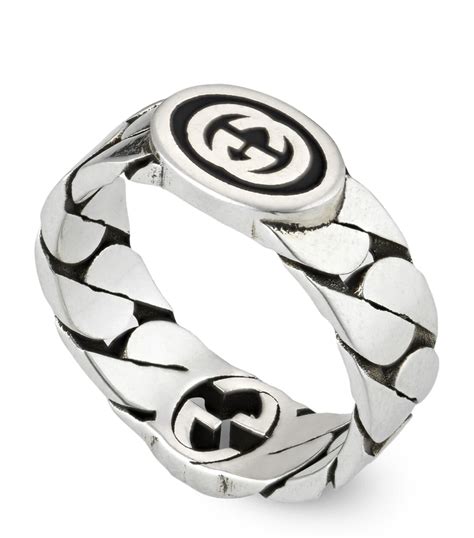 gucci interlocking g sterling silver ring|gucci silver heart ring.